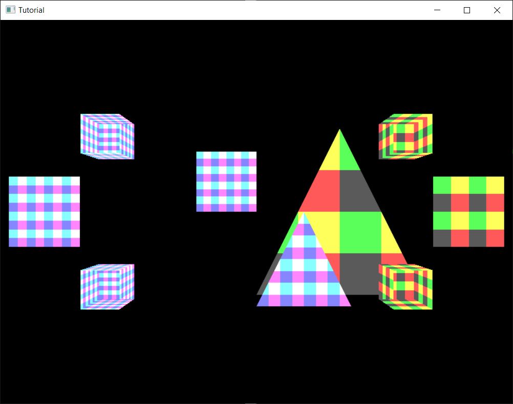 Screenshot of the application with cubes.