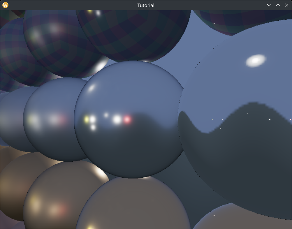 Screenshot of spheres not reflecting each other.