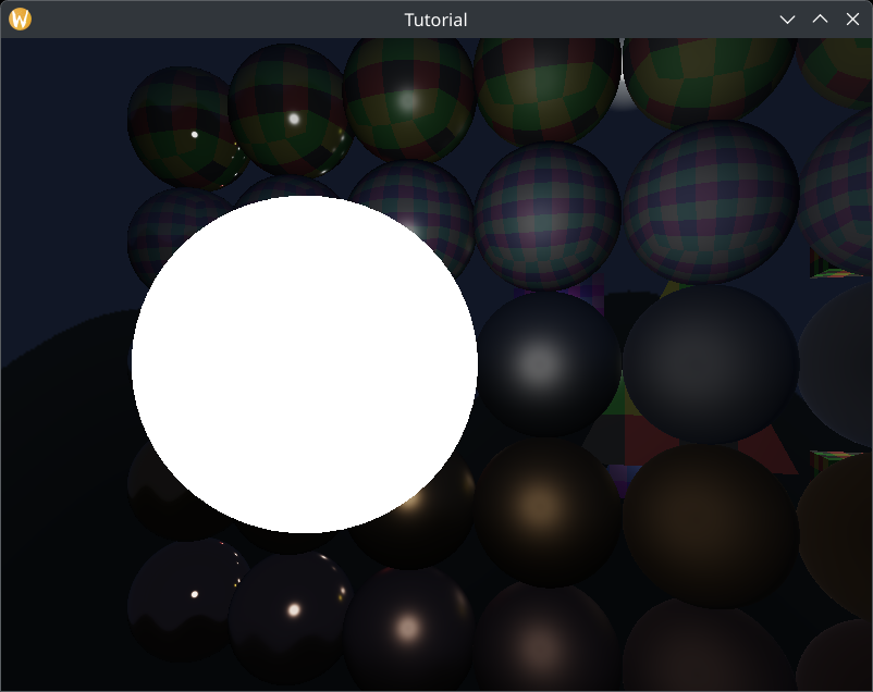 Screenshot of the application with eye adaptation close to a light source.
