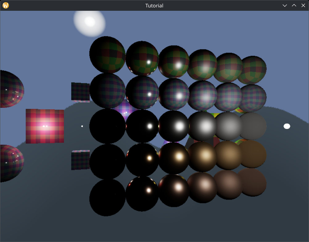 Screenshot of the application with a skydome.