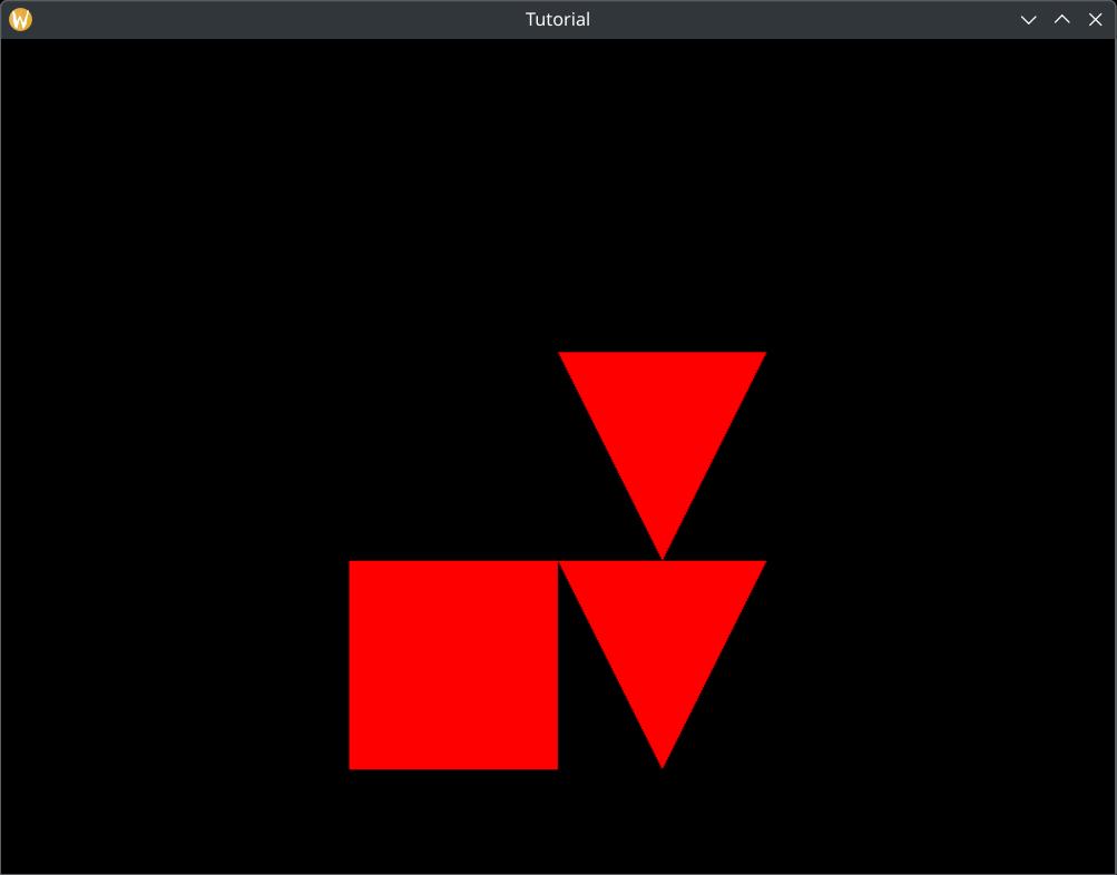 Screenshot of the application rendering multiple scene objects.